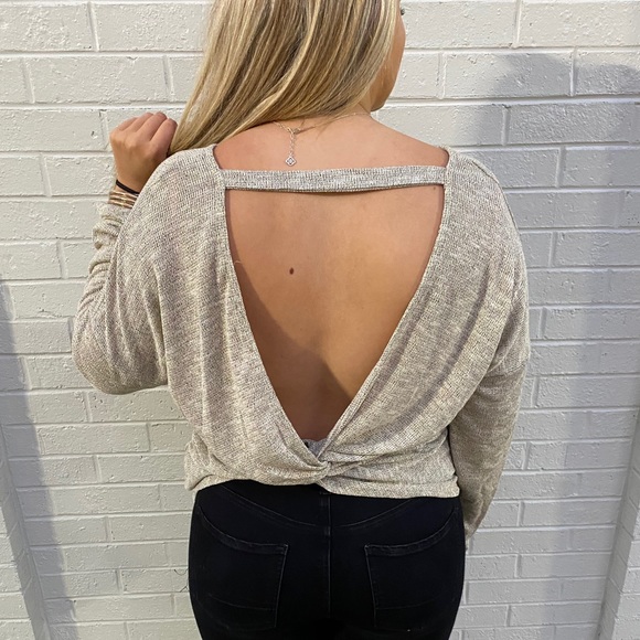 Gold Sparkle Knotted Back Shirt - Picture 2 of 3